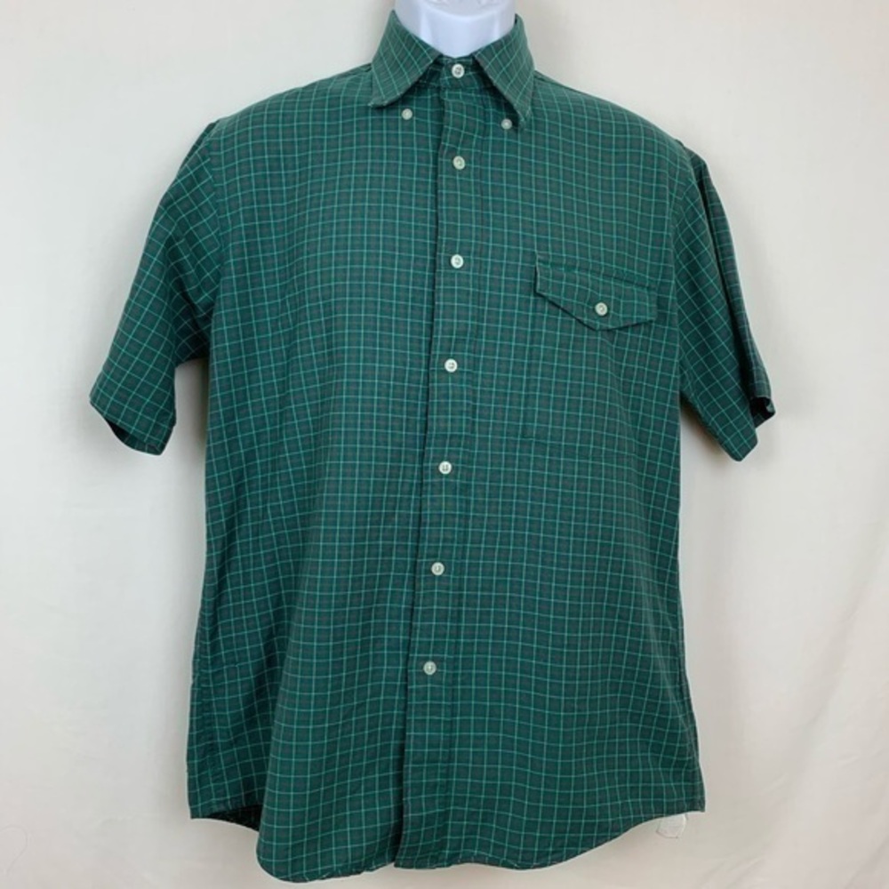 L.L.Bean shirt green plaid size 15 1/2